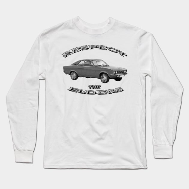 Opel Manta Black/White 'Respect The Elders' Long Sleeve T-Shirt by CarEnthusast